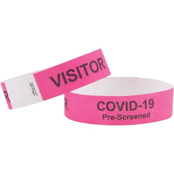 Advantus Wristband, Tyvek, Visitor, 100PK AVT76099